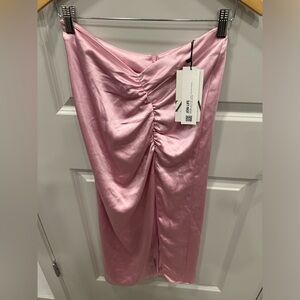 Zara Women’s Long Silk Skirt Pink Sz S New With Tags